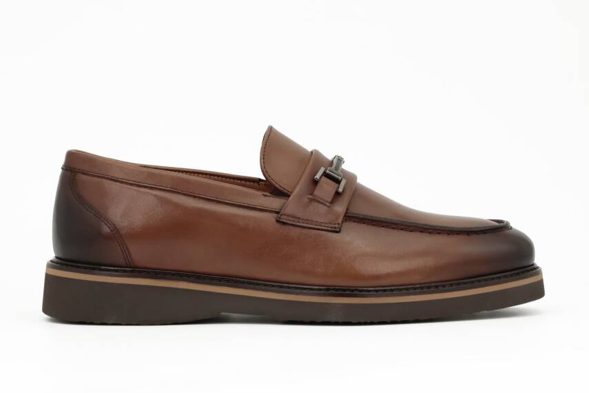 Hakiki Antik Deri EVA Taban Loafer Erkek Ayakkabı - Tuna E3899 - 1