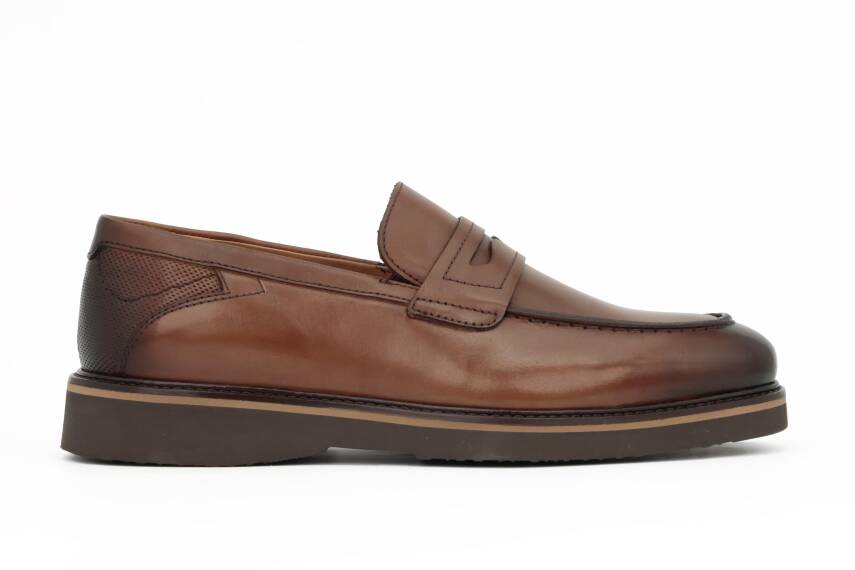 Hakiki Antik Deri Eva Taban Loafer Model Erkek Ayakkabı - 1