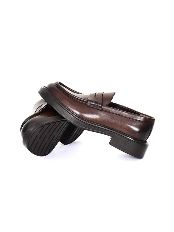 Hakiki Antik Deri EVA Taban Loafer Model Erkek Ayakkabı - Tuna 3948 - 3