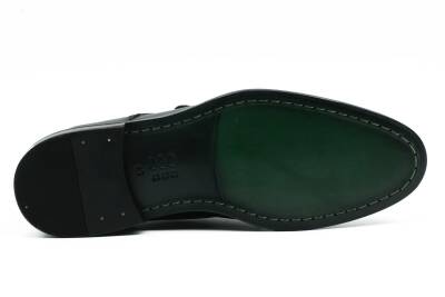 Hakiki Antik Deri Kösele Taban Yan Toka Detaylı Klasik erkek Ayakkabı - Tuna K036 - 9