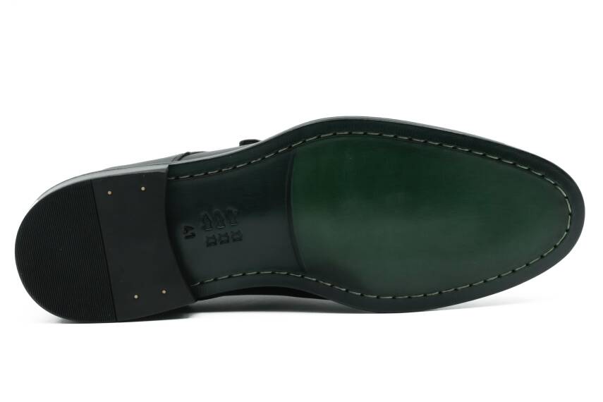 Hakiki Antik Deri Kösele Taban Yan Toka Detaylı Klasik erkek Ayakkabı - Tuna K036 - 15