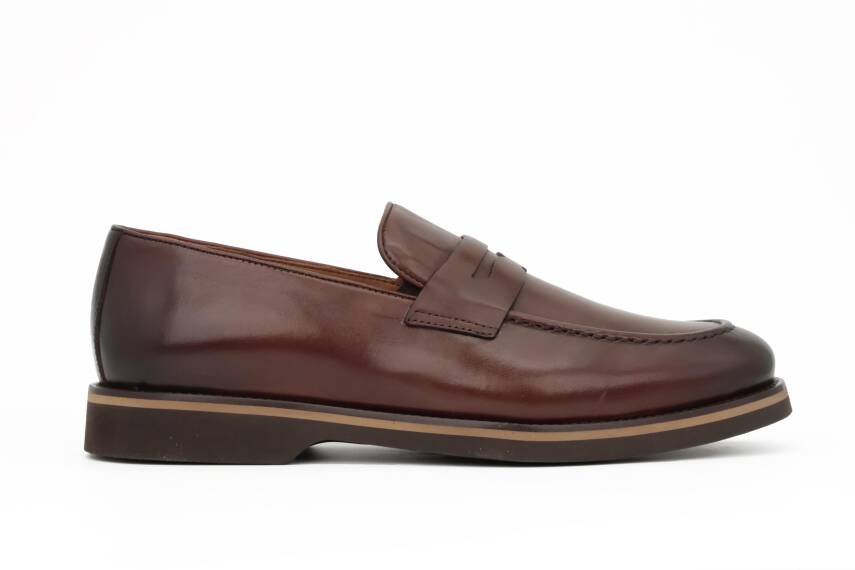 Hakiki Antik Deri EVA Taban Loafer Model Erkek Ayakkabı - 1