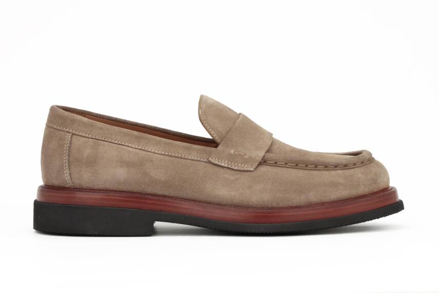 Hakiki Süet Deri EVA Taban Loafer Model Erkek Ayakkabı - 1